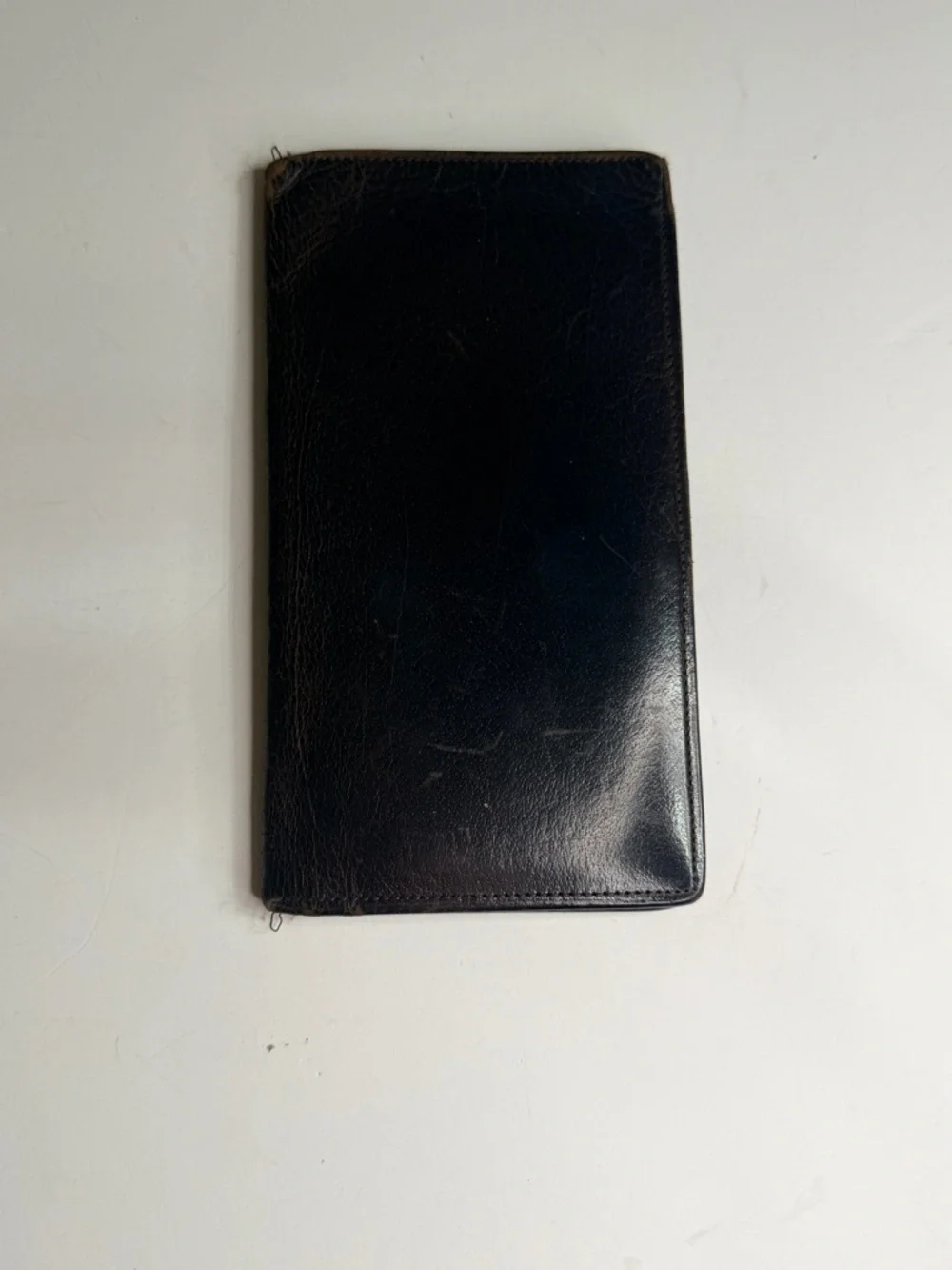 Rare! Vintage Water Buffalo Coach Men's Dark Brown Leather Long Bifold - Picture 3 of 4